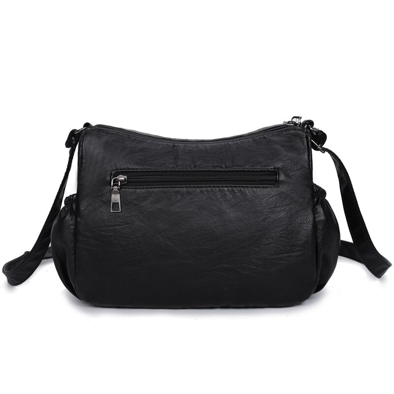 Annmouler-sac à bandoulière en cuir Pu pour femmes, sac à épaule noir doux, pochettes, sacoche pour dames, bourse pour dames, décontracté