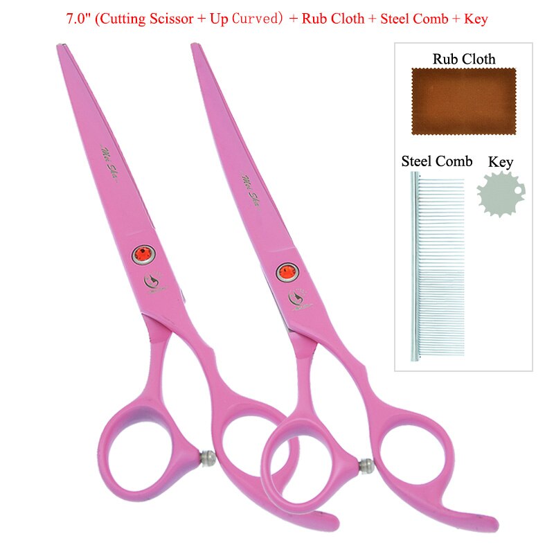 7" Pet Scissors for Dog Grooming Straight Curved Shears Animal 40% Cut Off Thinning Trimmers Dog Accessories B0036A: B0036A-10-70