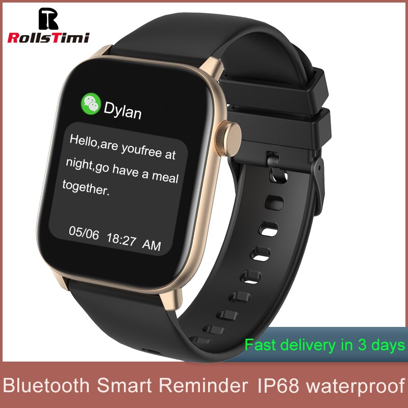 Rollstimi Smart Watch Men Lady Full Touch Blood Pressure Monitor Fitness Tracker Sport smart wristband sport Smart Clock