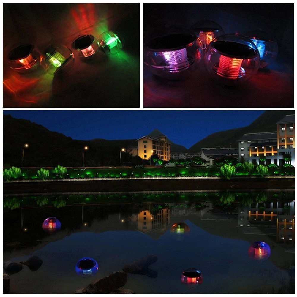 Solar flytande ljus damm ljus färgförändrande solar globe pool nattlampa lampa för trädgård pool party heminredning