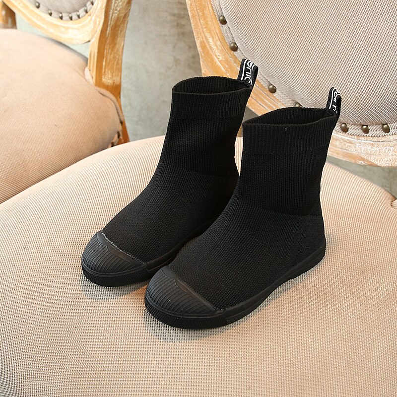 Efterår børn ankelstøvler baby piger mesh sko børn støvler mærke drenge sorte støvler casual støvler bløde slip on støvler: 2.5