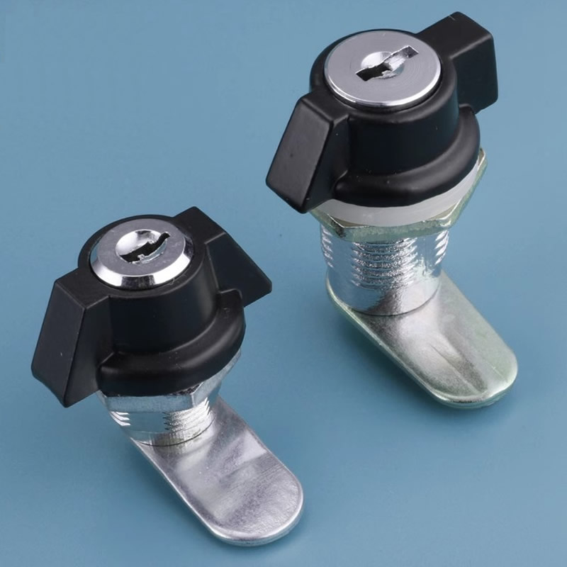 Black Double - wing cabinet lock MS408 cylinder lock , Cam cabinet locks, for Distribution box,Industrial cabinet lock