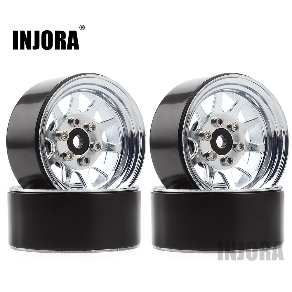 INJORA 107 gr/teile Metall Legierung 1,9 Beadlock Rad Felgen für 1:10 RC Raupe axial SCX10 90046 Traxxas TRX4 Redcat Gen8: 09SR