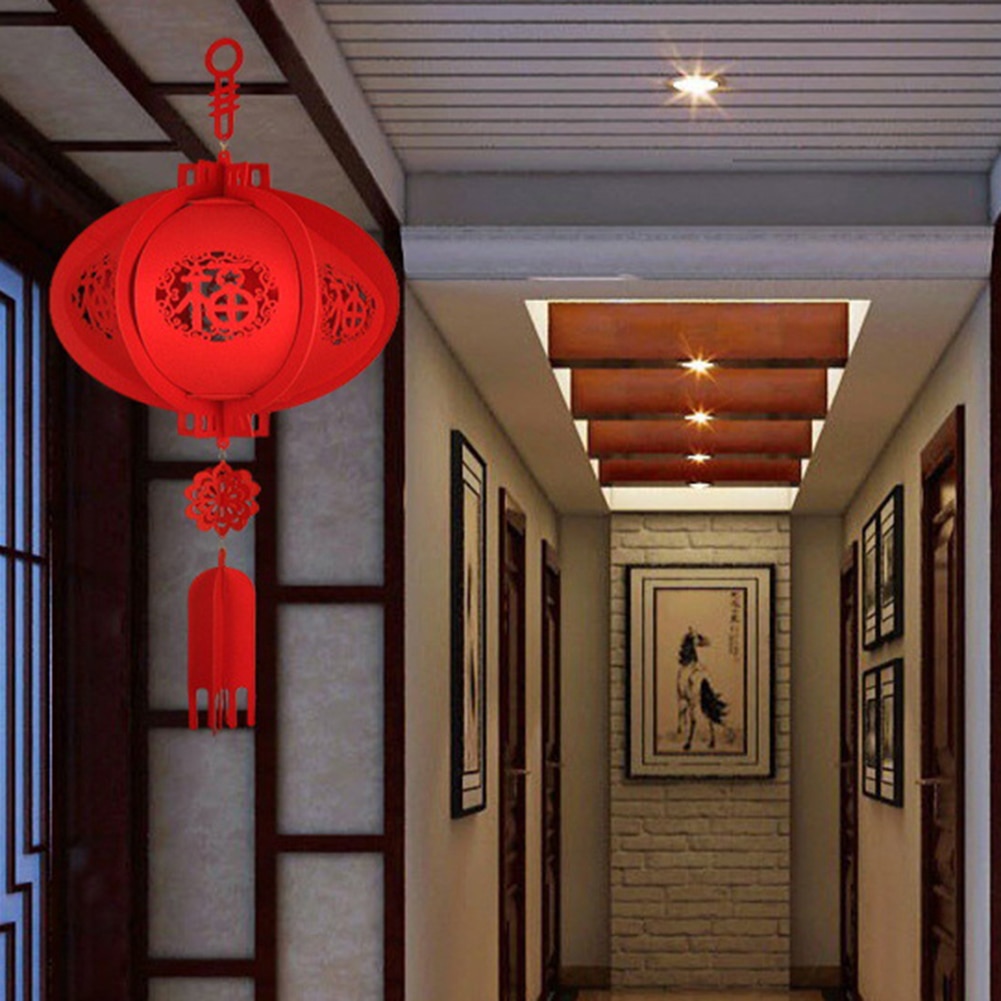 88CM Waterproof Good Fortune Red Paper Lanterns for Chinese Year Spring Festival Party Celebration Home Decor