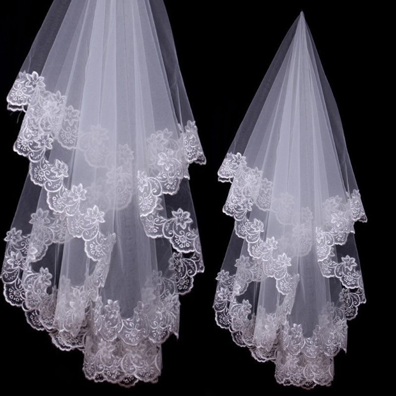 2.7m Voile de mariée Voile Mariage dentelle Voile Long Voile accessoires de Mariage