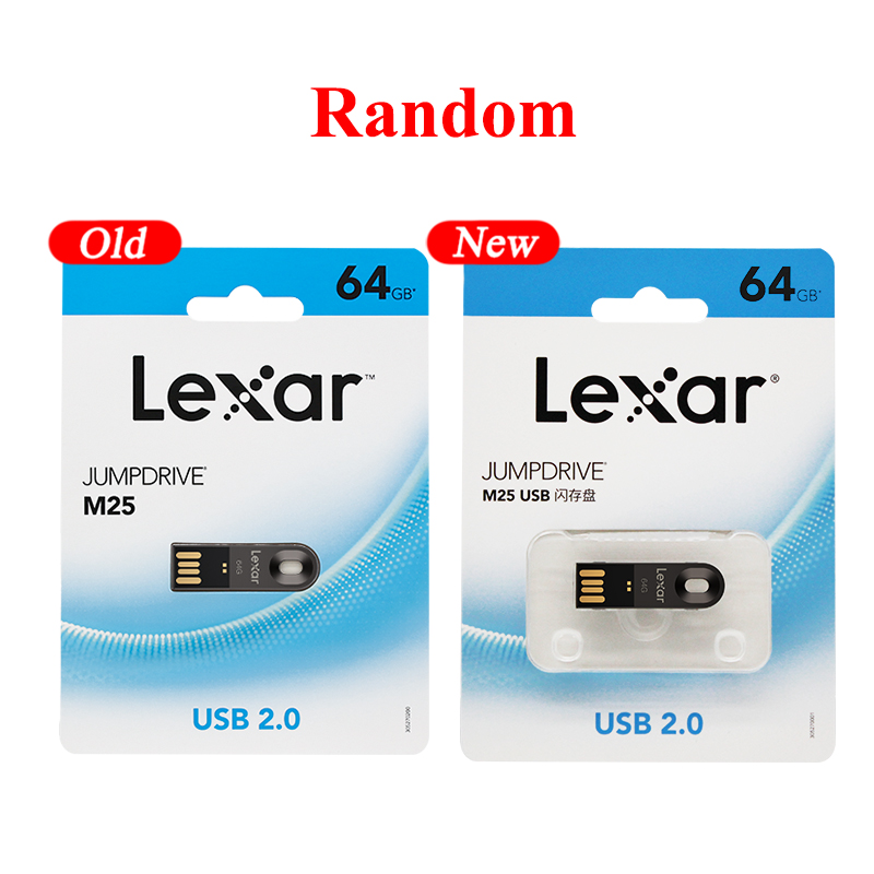 Lexar M25 Metal USB 2.0 Flash Drive, 32GB/64GB, Mini Size, Portable and Compact, Suitable for Car and Office Use, with Keychain