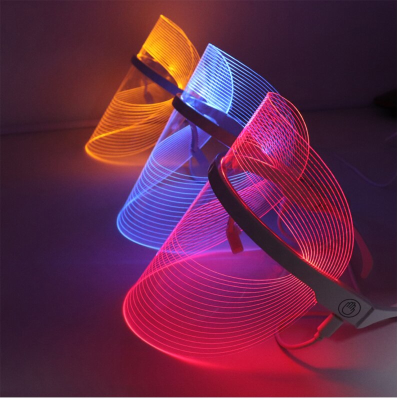 LED beauty mask for skin rejuvenation pores removal skin tightening 3 colors photon light therapy