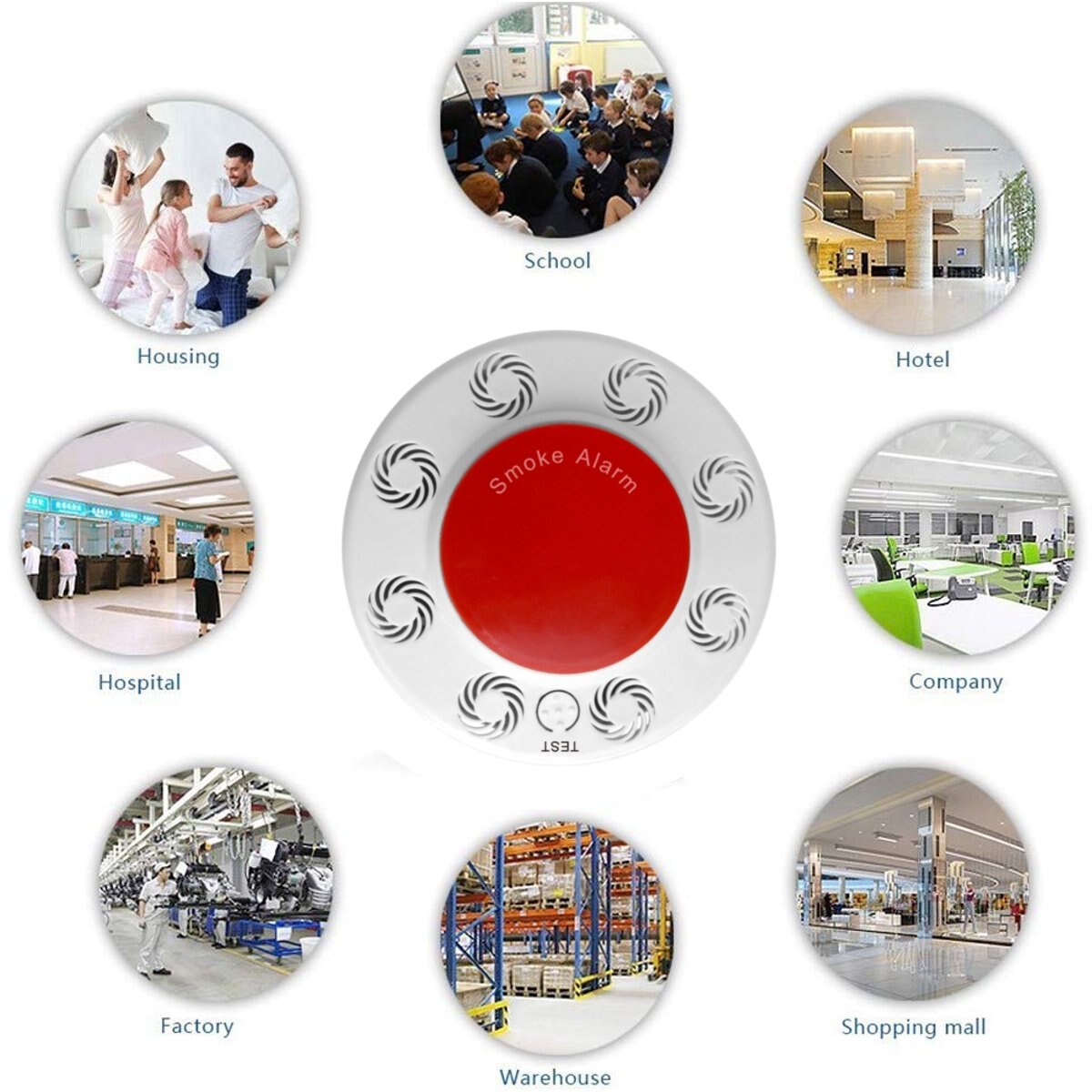 Infrared Smoke Alarm Detector Photoelectric Sensor Home School Security Protection System Tester With Buzzer High Sensitive