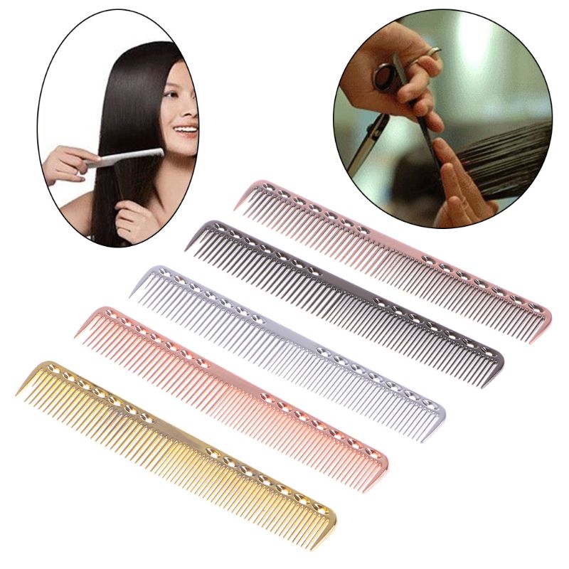 Hommes femmes bébés aluminium métal antistatique coupe peigne cheveux coiffure et barbiers Salon peignes