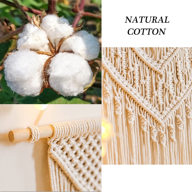 BMIDRUT Boheems geweven macramé wandtapijt om op te hangen, woondecoratie, woondecoratie, voor appartement, slaapzaal, deur, 50 x 85 cm (C6