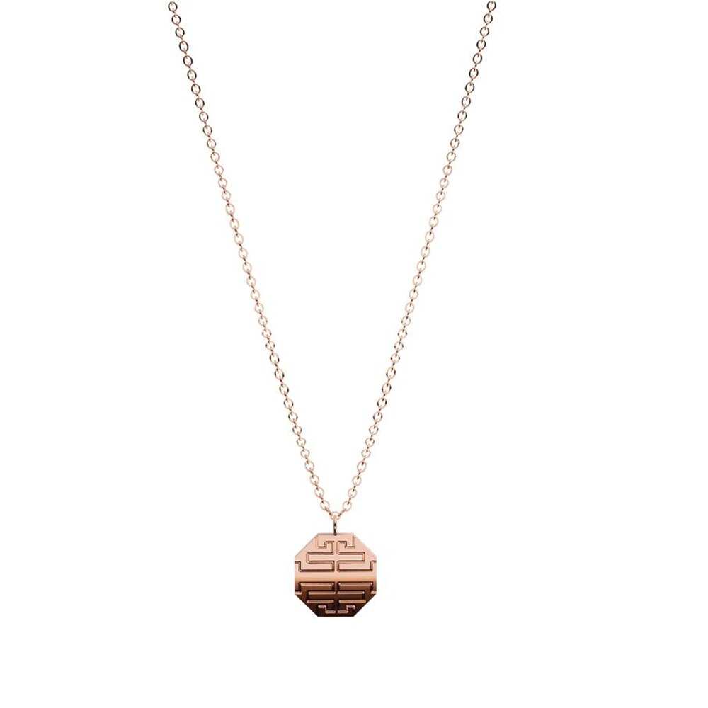 Mavis Haas Kinai Ketting Goud Rvs Polygon Hanger Ketting Hoge Gepolijst Voor Woma/Man Als Moederdag beste Cadeau: rose gold