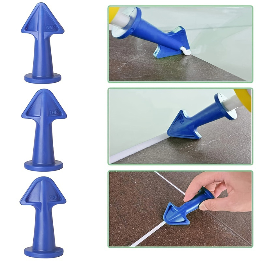 3 STKS Kalefateren Nozzle Applicator Siliconen Breeuwen Gereedschap Kit, Kit Mondstuk Breeuwen Epoxy Zuiger Mondstuk Accessoires: Blauw