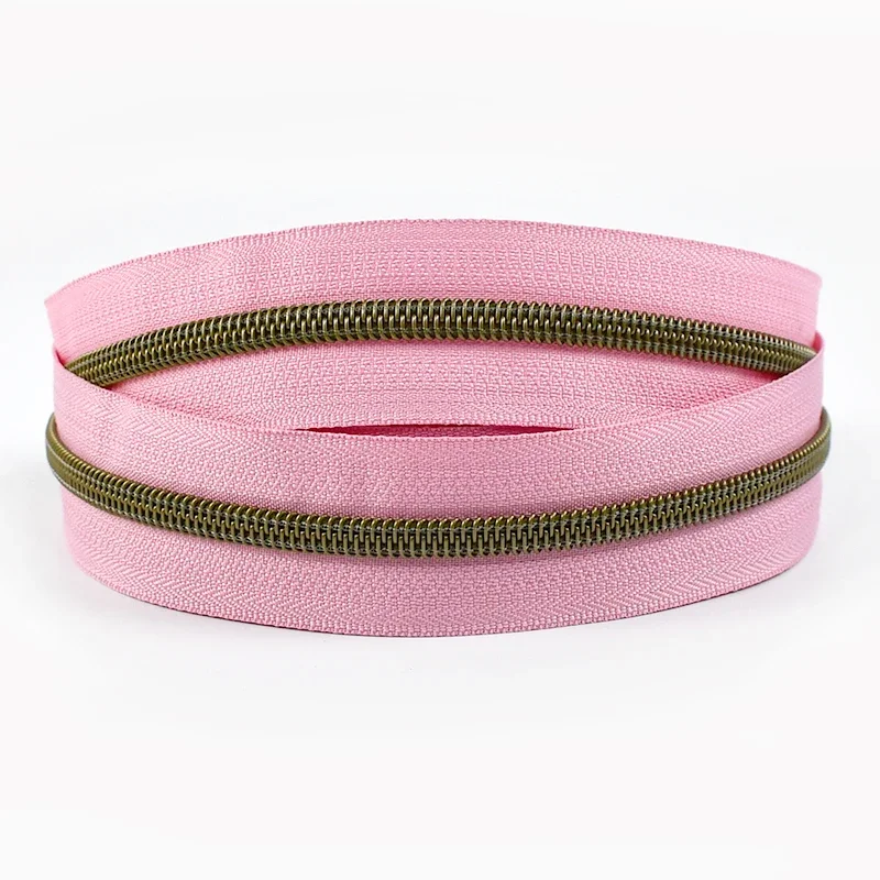 5 # Plastic Ritsen Voor Tas Tas Tas Nylon Rits Tape Bij De Meter Kleding Decor Zip Reparatie Kits Diy Naaien Kledingstukken Accessoires: Antiek Messing / Option7