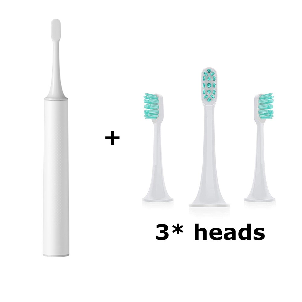 XIAOMI MIJIA-brosse à dents électrique intelligente T500, MES601, brosse à dents électrique intelligente, charge sans fil USB, étanche, application de contrôle ultrasonique: T500 Add 3 heads