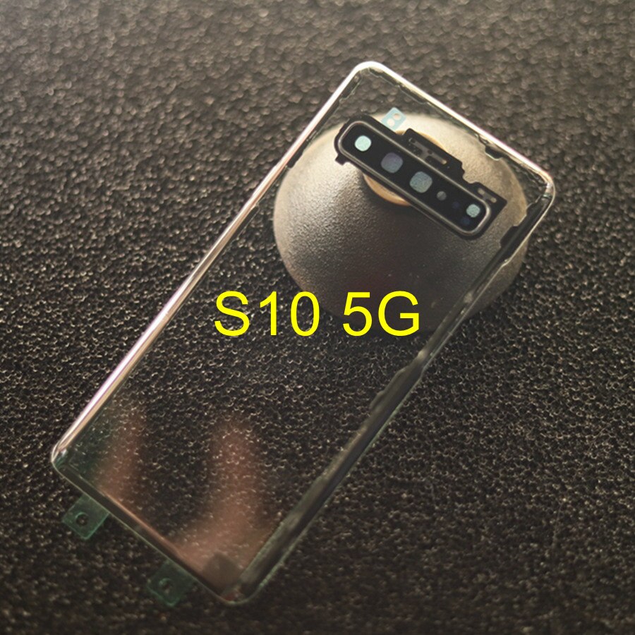 Clear Cover For Samsung Galaxy S8 S9 Plus S10 5G Back Battery Cover Rear Housing Door Glass Panel With Camera Lens Replacement: S10 5G-Transparent