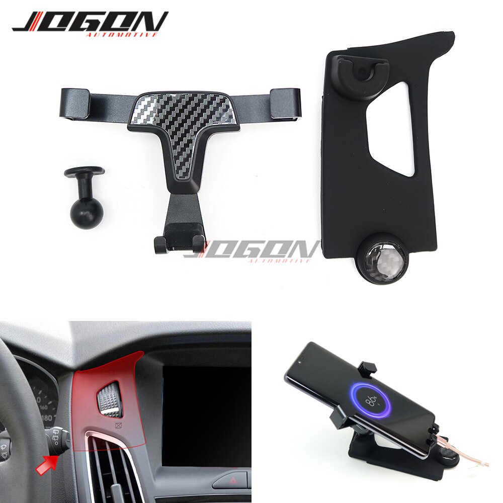 Carbon Look For Ford Focus MK3 3.5 Car Accessories Console Air Vent Cradle Cell Phone Holder Support GPS Stand Mount