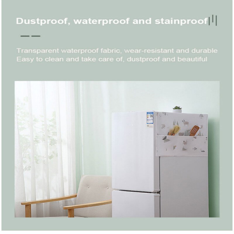 1PC Printed Refrigerator Cover Waterproof Storage Bag Dust Cover Household Refrigerator Top Cover Cover Freezer Cover Household
