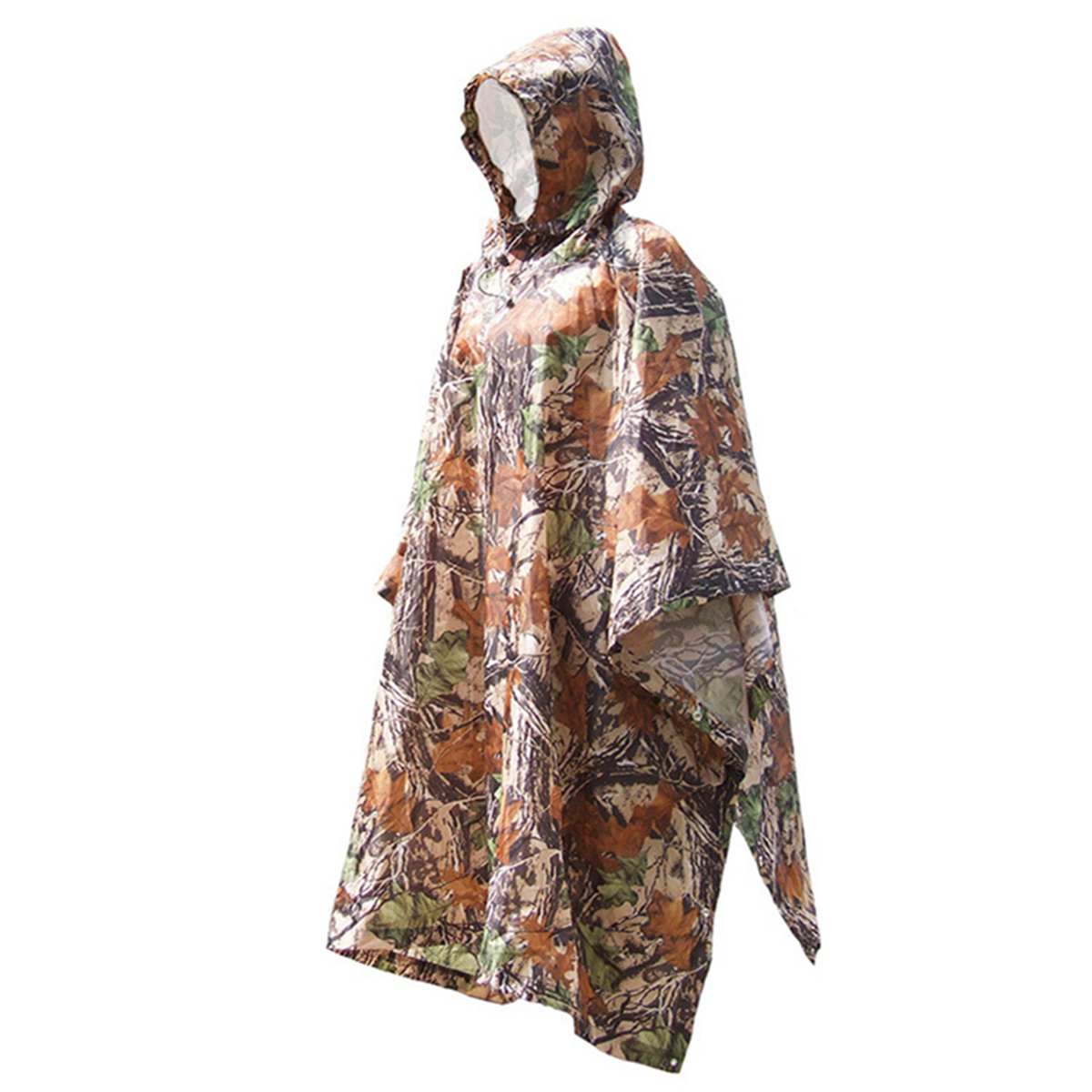 3 in 1 Portable Outdoor Camping Tent Mat Snow Camouflage Raincoat Hood Hiking Cycling Rain Cover Snowproof Waterproof Poncho: Brown
