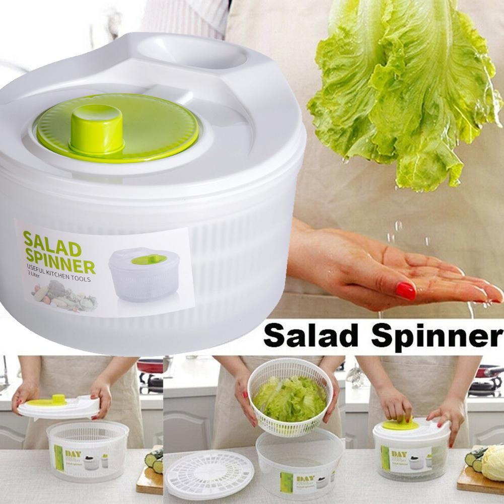 Lettuce Drainer Vegetables Dryer Salad Spinner Fruits Storage Washer Escurridor Fruit De Wash Lechuga Clean Basket Basket J8U5