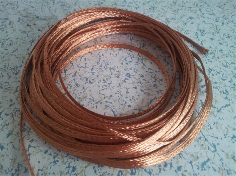 1PCS YT1535 Copper Braided Strap 2.5mm2 Conductive Band Copper Strip Length 1 Meter Copper Wire
