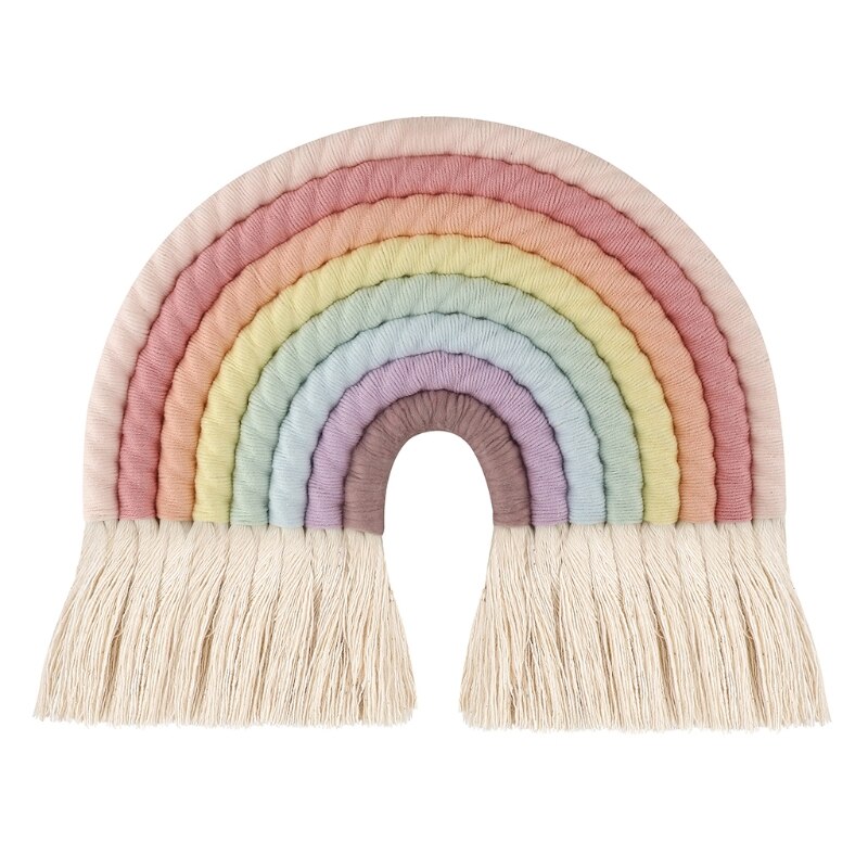 Nodic Stijl 8 Lijnen Hand Geweven Rainbow Macrame Wandtapijt Baby Jongens Baby Meisjes Kids Room Decor Muur Opknoping Decor speelgoed Home Decor: 8 layers-24x30cm