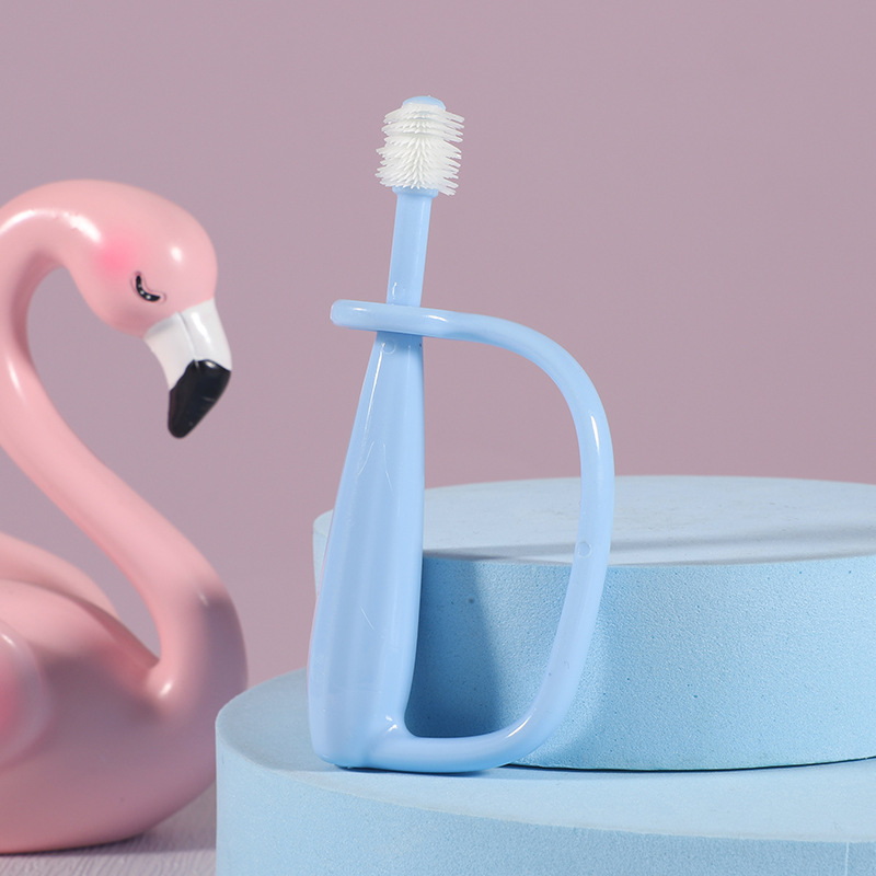 Spazzolino da denti per bambini spazzolino da denti per bambini con manico grande spazzola morbida di sicurezza per bambini igiene orale spazzole per denti articoli per bambini: blue