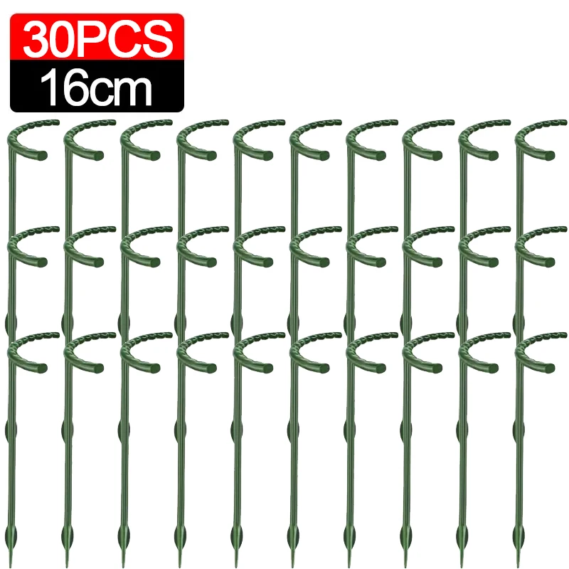 Soporte de plástico para plantas, marco de pila, arreglo de invernadero, varilla fija semicircular, soporte de escalada para plantas y flores de interior, 1/40 Uds.: Negro