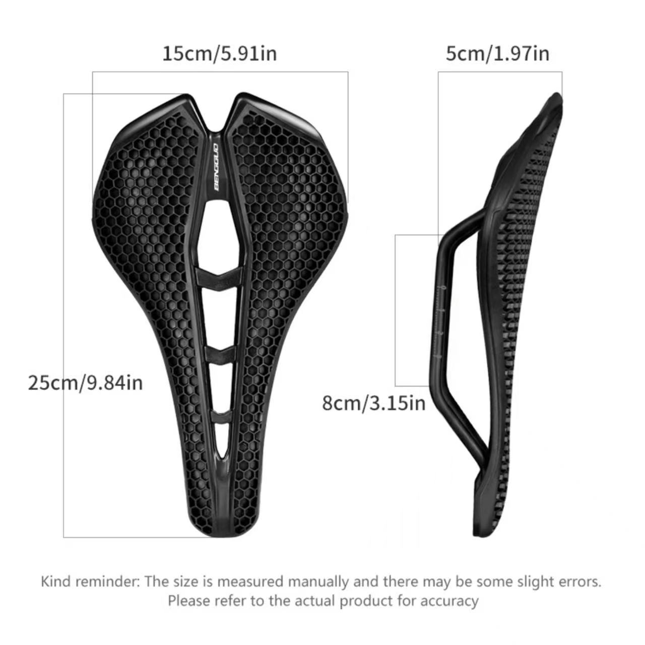 Fiets 3D-zadel Honingraat schokabsorberende zitting Hol ademend kussen Comfortabele racefietsuitrusting