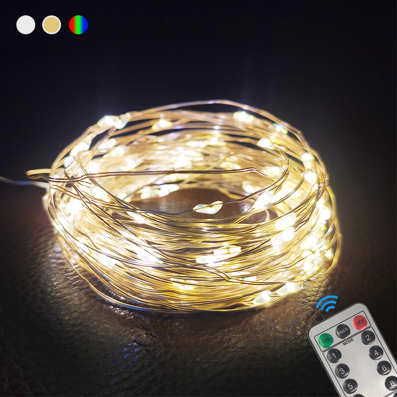 2M 5M 10M LED Fairy String Lights Remote Control USB Year Light For Home Bedroom Decoration