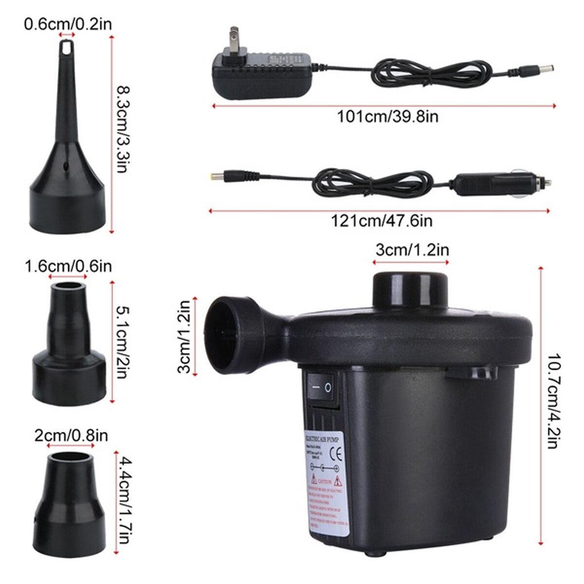 DC 12V Portable Electric Air Pump Air Mattress Boat Car Auto Air Inflatable Pump For Car Camping Inflator 100-240V AC