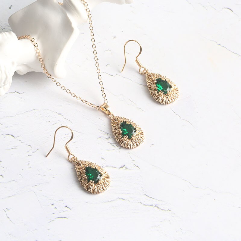 CHUHAN, joyería india de , conjunto de 2 piezas Vintage, joyería para collar con amuleto para mujer, conjuntos de pendientes para , joyería J207: Green