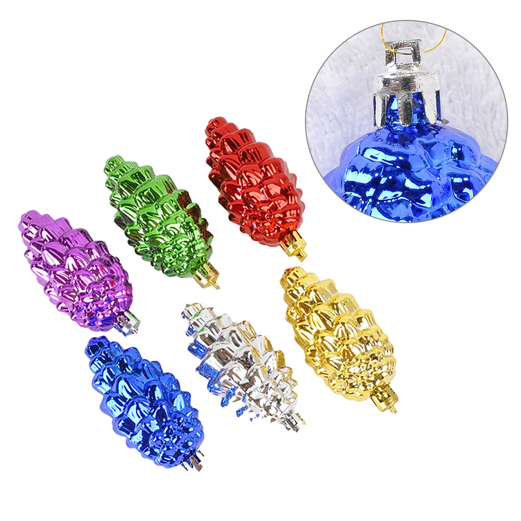 6pcs Christmas Pine Cone Decor Home Office Christmas Tree Ornament Wedding Party Decoration