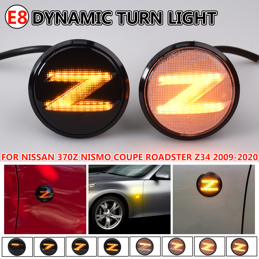 2X Led Dynamic Z Logo Side Marker Light Signal Sequential Blinker For Nissan Nismo 370Z 350Z Coupe Z34 Z33 2003-2020Accessories
