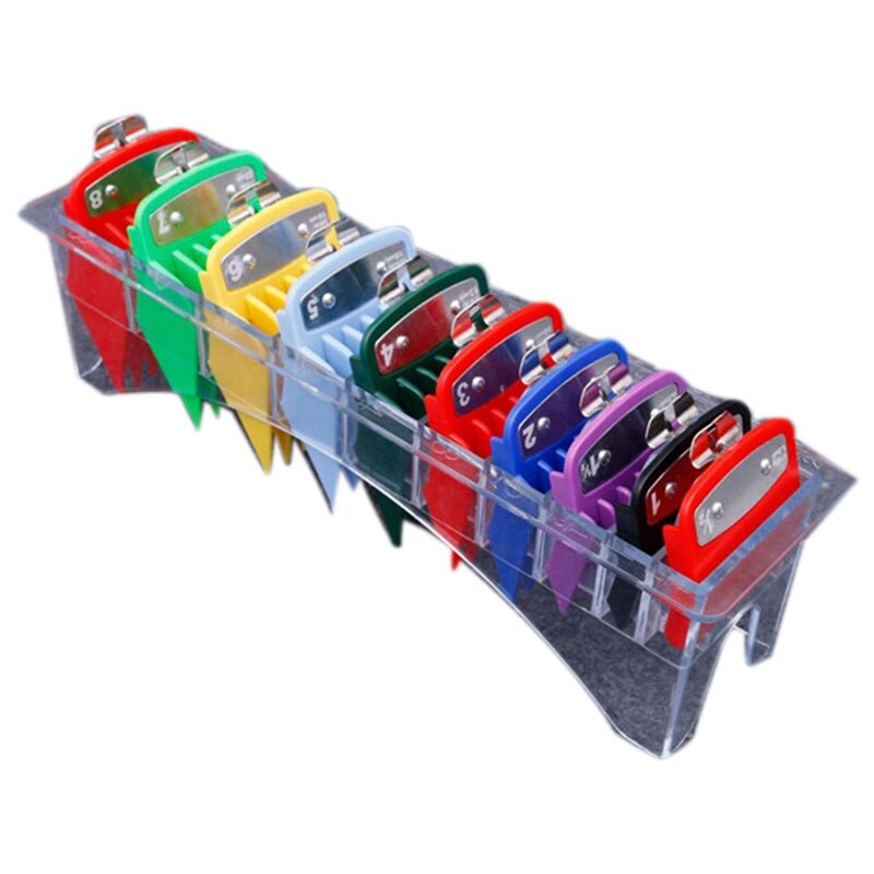 10Pcs Barber Shop Styling Comb Sets Transparent Clipper Hair Limit Comb Trimmer Attachment Hairdresser Hair Clipper: Default Title