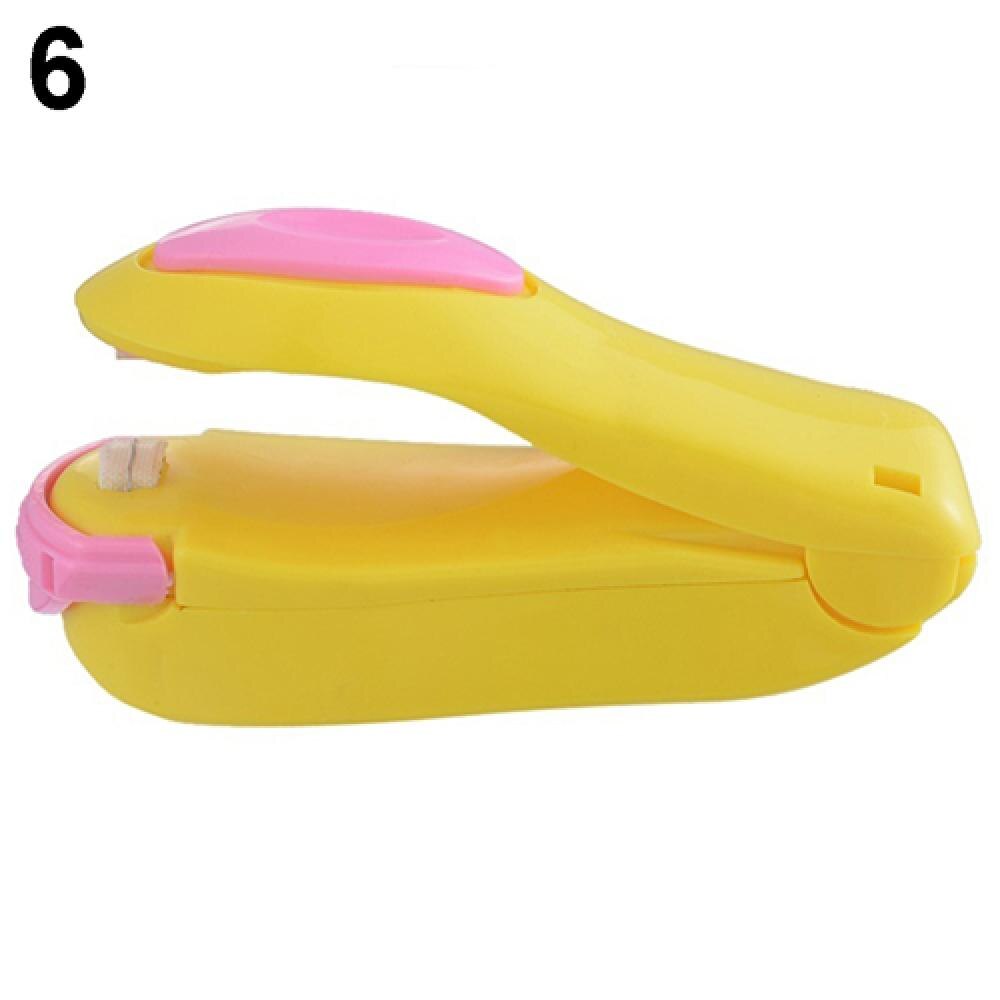 1 Pcs Mini Bag Sealer Kitchen Tools Magic Cute Heat Sealing Machine Impulse Sealer Seal Packing Sealer Plastic Bag bag clips: Yellow