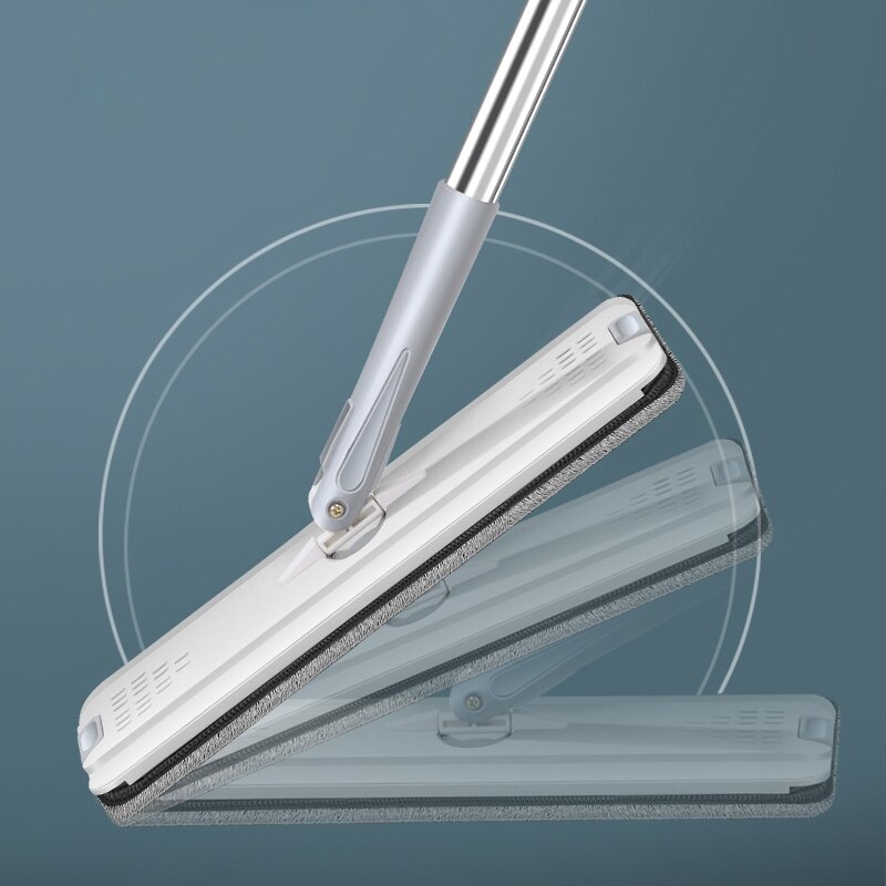 Balai serpillière plat et seau rotatif à 360 °, main libre, essorage libre, nettoyage paresseux du sol avec tampons en microfibre, utilisation humide ou sèche