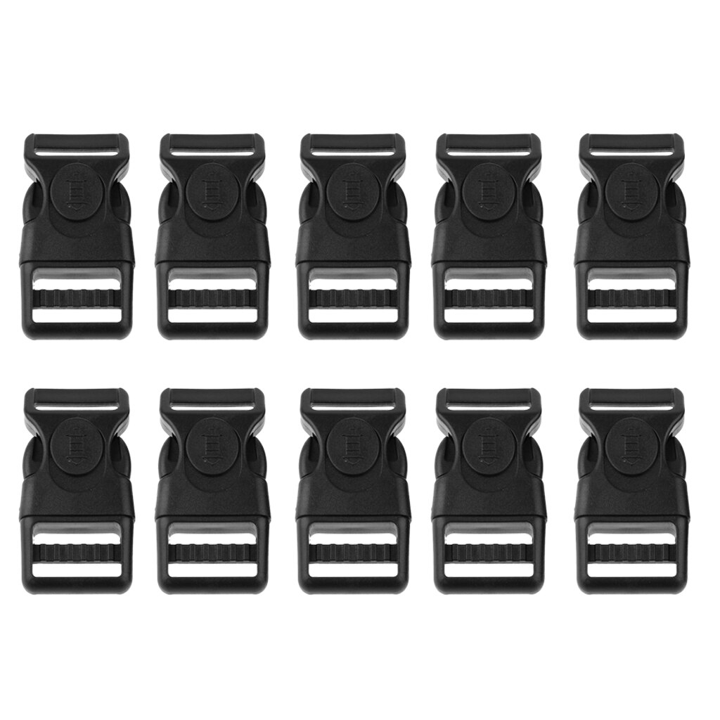 10x Plastic Side Release Buckles For Backpack Luggage Travel Bag Strap Clip