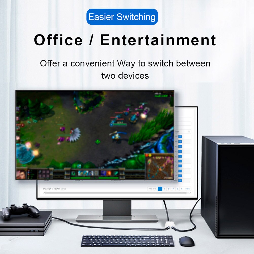 1x2 2x1 3D 4K HDMI Switcher 2 Port HDMI Switch Bi-Directional Lightness Portability Convenient Carrier for Xbox PS4