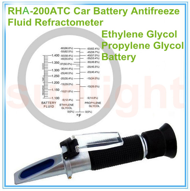 RHA-200ATC Auto Batterij Vloeistof Antivries 2 in1 Refractometer met Draagkoffer