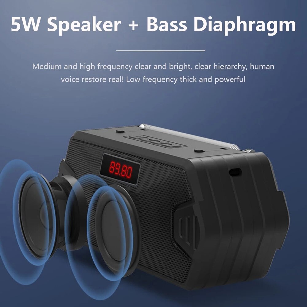 Receptor de Radio FM para exteriores, altavoz inalámbrico Aux portátil, Subwoofer Bluetooth, barra de sonido de música, barra de graves, Hifi, Bluetooth, hogar