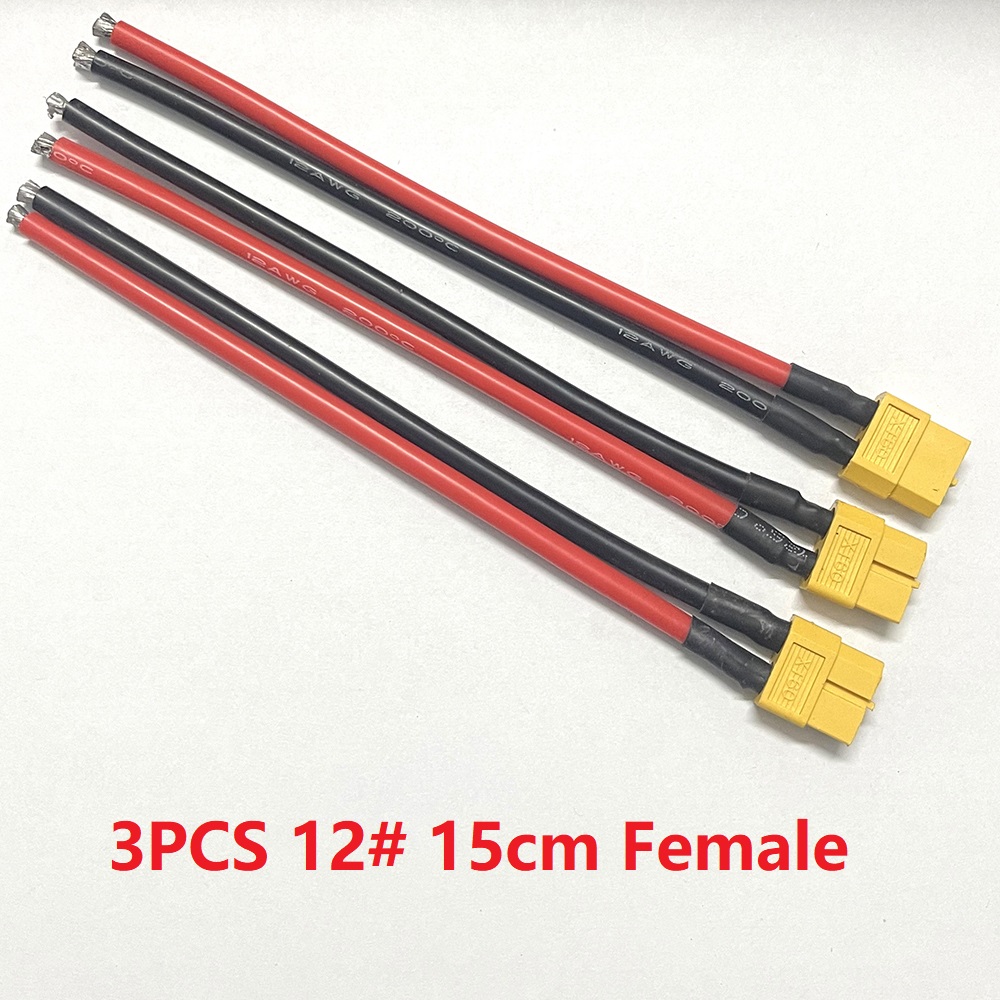 12 AWG 10 cm/15 cm XT60 línea de conexión 12 AWG Cable de extensión DIY Cable de batería macho y hembra para batería RC ESC: Verde claro
