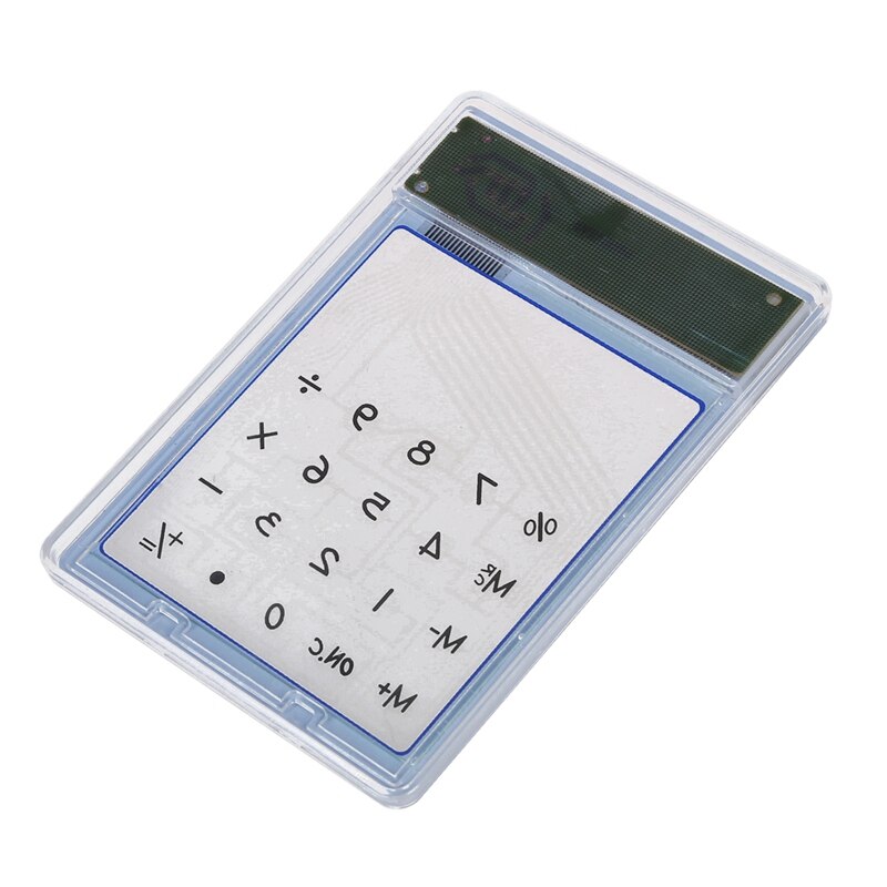 Ultra Thin Touch Screen 8 Digit Solar Power Transparent Calculator Office Supply