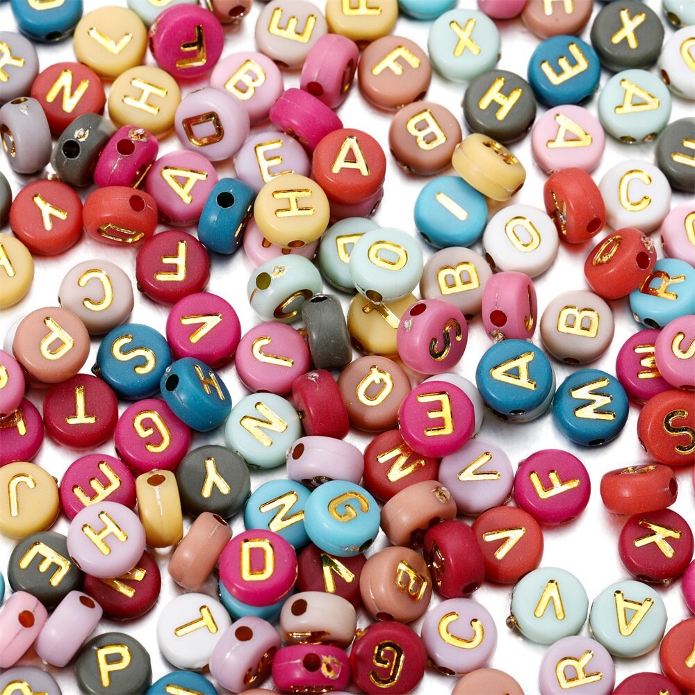100-500pcs 7mm Colourful Mixed Letter Acrylic Bead... – Grandado