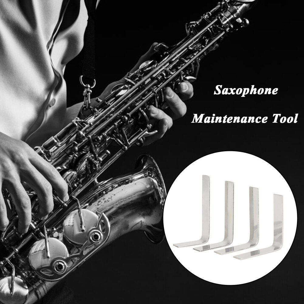 4-Piece Saxophone Repair Tool Kit - L-Shape Portable Wind Instrument Parts for Flute Clarinet