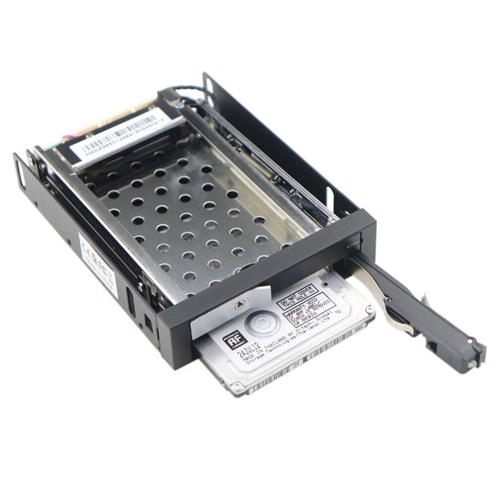 Zeadow Full Metal 2 Bay 2.5 Inch SATA HDD SSD Mobile Rack Enclosure With Power Data Cables For 3.5" Floppy Drive Bay Swap