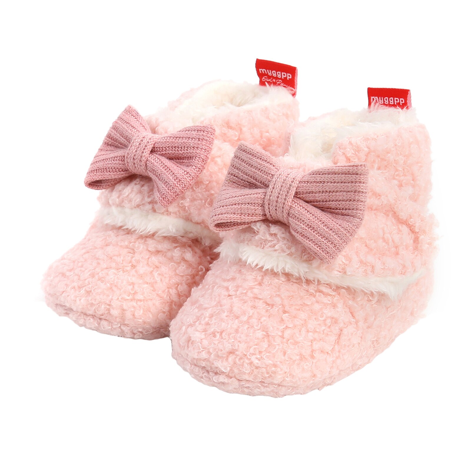 Baby-schneestiefel für mädchen, winterschuhe, einfarbig, fleecefutter, warm, rutschfest, lauflernschuhe 0-18m: E / 0-6 monate