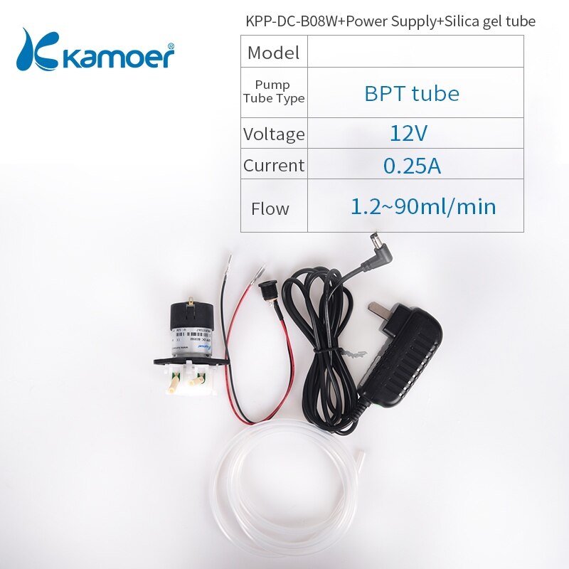 Kamoer KPP 3V/6V/12V/24V Small Peristaltic Pump with DC Motor and BPT tube): KPP-DC-B08W-Set