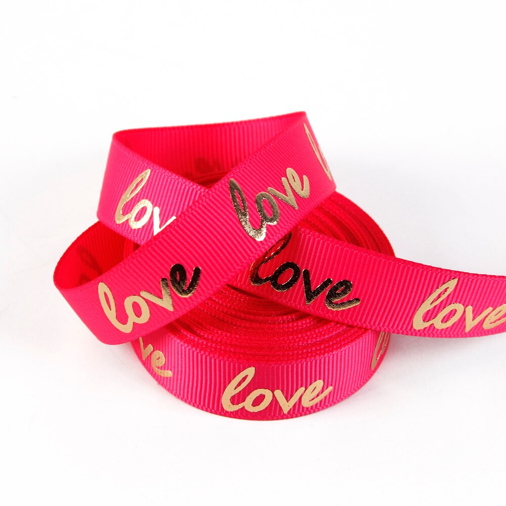 david angie 5/8" silver Polka dot gold foil heart love Valentine's Day grosgrain ribbon DIY Party Decoration Material,5Yc3231: 1060216001