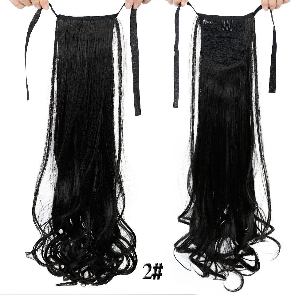 Difei krøllet stil hestehale frisurer frisurer kvinder lange bølgede syntetiske hestehale klips i hair extensions: 2 / 22 inches