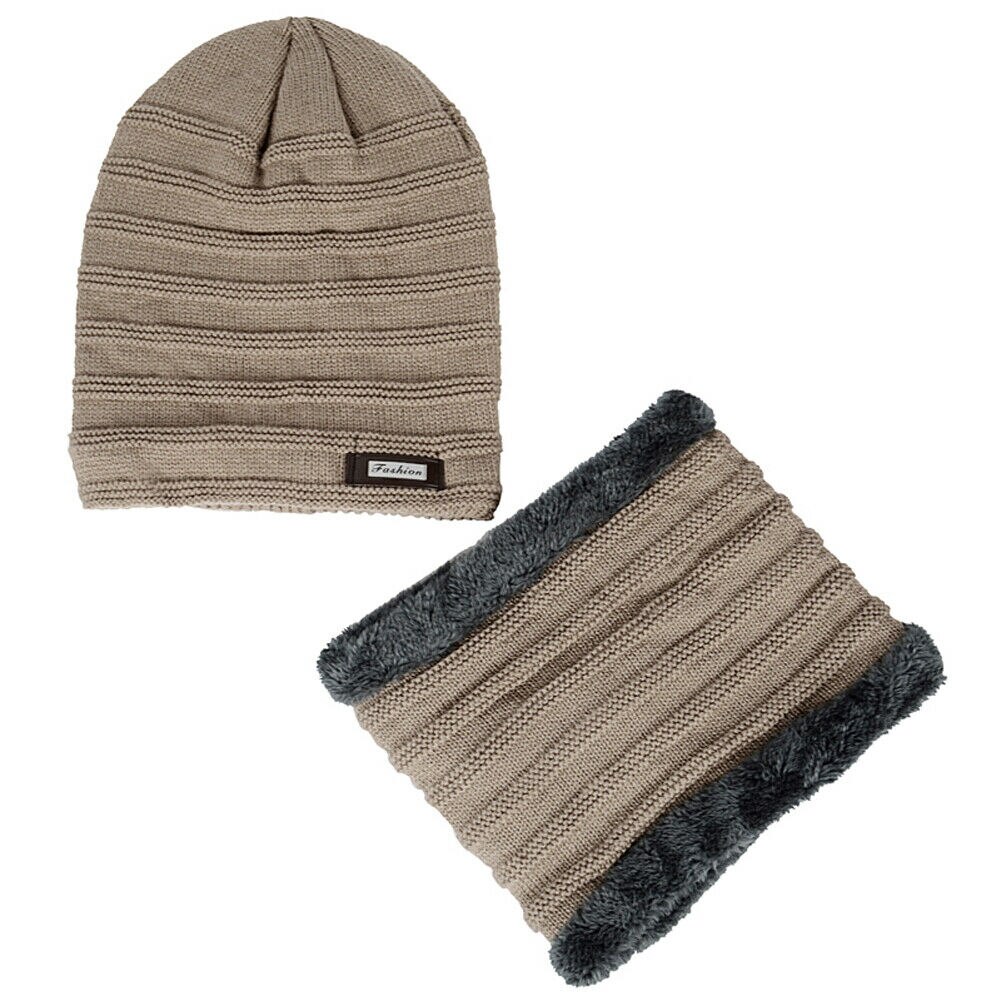 Ensemble pour hommes chapeau écharpe | , ensemble bonnet, Baggy, casquette de Ski en laine chaude et polaire, chapeau et écharpe, ensemble pour chef de cuisine